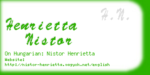 henrietta nistor business card